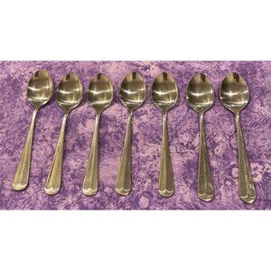 The Main Course MNF3 Teaspoons Spoon Korea Stainless Flatware Set‎ of 7 Vintage